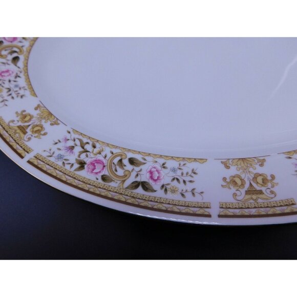 Wallace Heritage Daphne Oval Platter 14.5" X 10 7/8" Porcelain White Floral Trim - Picture 4 of 4